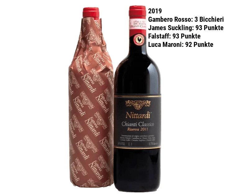 Vino rosso Chianti Classico Riserva Selezionata di Nittardi 2019 DOCG BIO