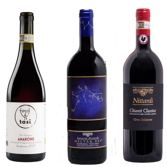 Meditation set red wines from Tuscany and Veneto